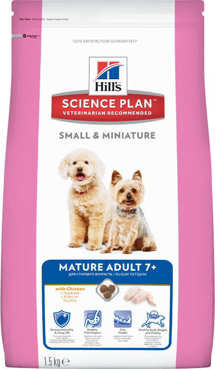 Hill's Science Plan Small & Miniature корм для собак мелких и миниатюрных пород старше 7 лет с курицей